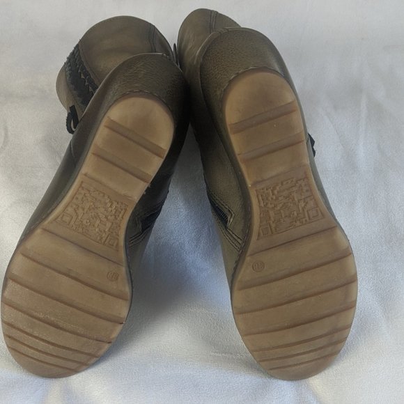 MJUS Braided Leather Wedge Mid Shaft Boots 38/7.5 - Picture 5 of 9